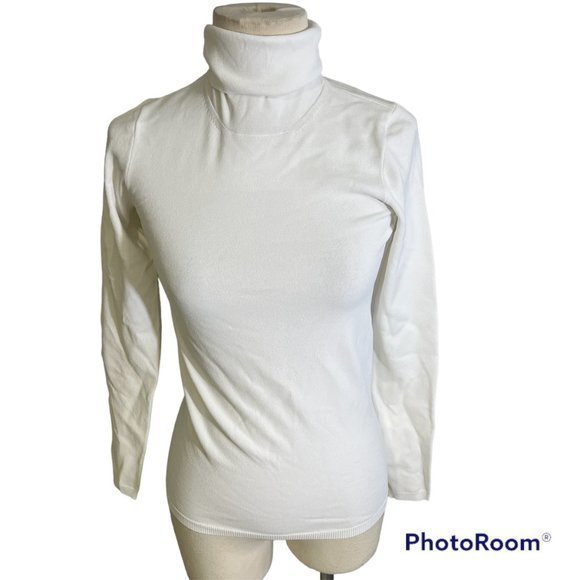 NWT STELLA MCCARTNEY Compact Knit Turtleneck Sweater in Optical White (6) - Picture 11 of 13